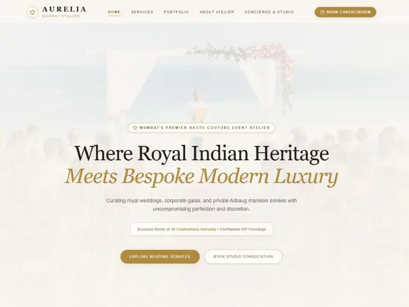 Aurelia Events - Business Websites Custom Website by RRP Ventures