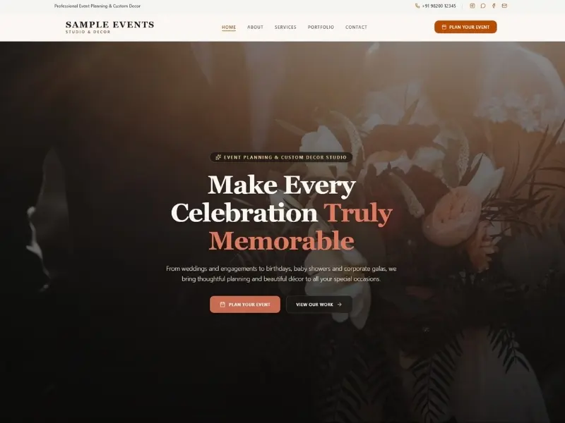 Event Planner - Custom Web Design Project by RRP Ventures