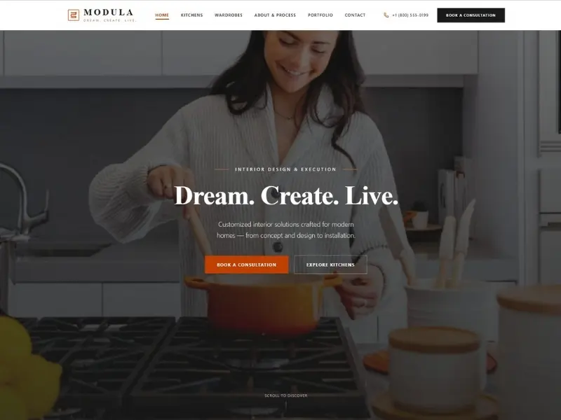 modula Interior Design Website - Custom Web Design Project by RRP Ventures