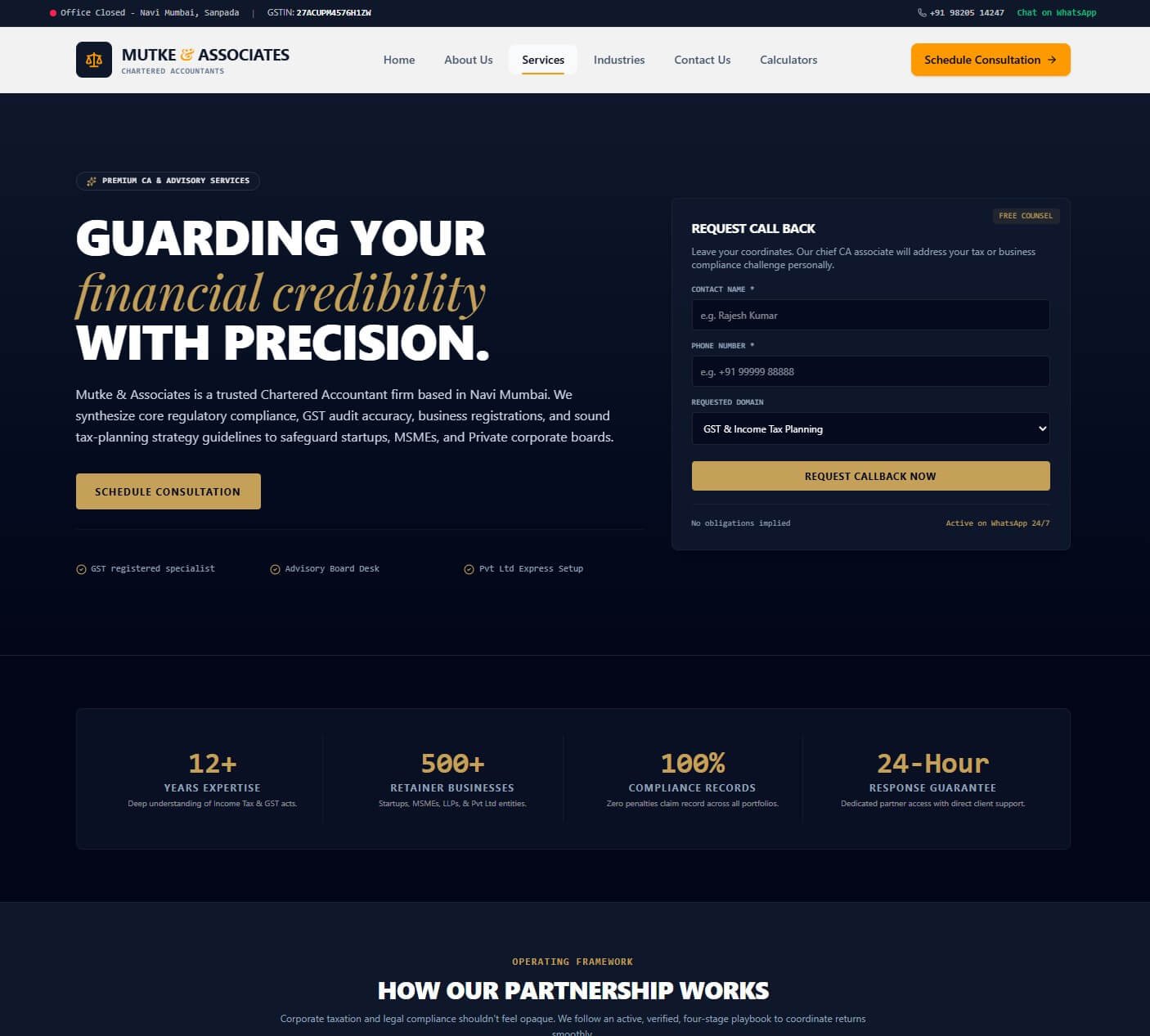 Meridian Consulting - Premium Business Website with Project Galleries and Service Showcases